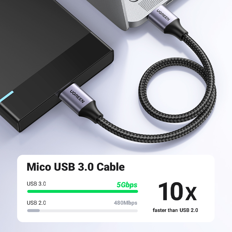 Cavo Micro B UGREEN USB 3.0 3A - Samsung Ssd recensione e prezzo